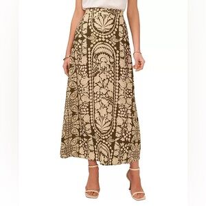 Vince Camuto Printed Pull-On A-Line Maxi Skirt